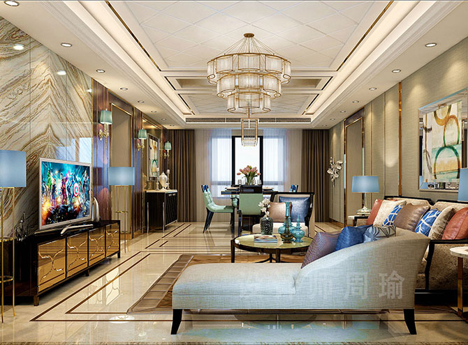 黄色日逼大片中国世纪江尚三室两厅168平装修设计效果欣赏
